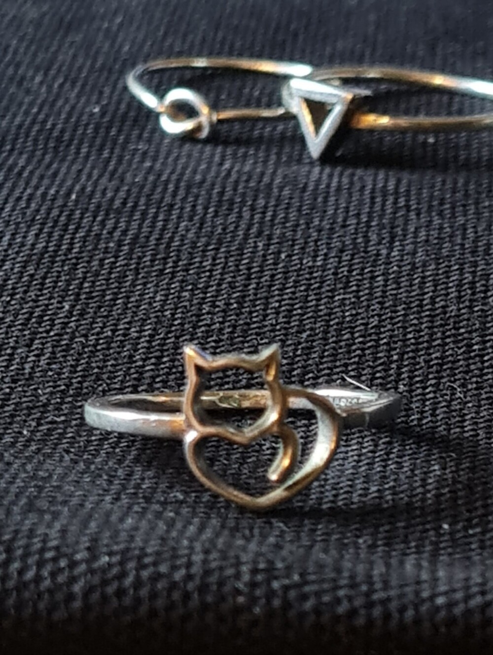 Silver Geometric Stackable Ring Set - Picture 4 of 12